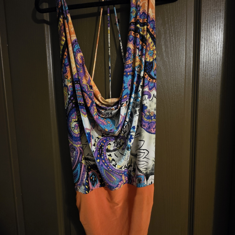 Colorful Paisley Print Dress